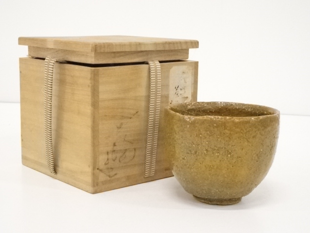 JAPANESE TEA CEREMONY / CHAWAN(TEA BOWL) / KYO WARE / AMBER GLAZE